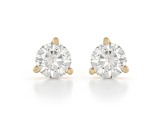 White Lab-Grown Diamond 14k Yellow Gold Martini Stud Earrings 1.00ctw