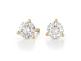 White Lab-Grown Diamond 14k Yellow Gold Martini Stud Earrings 1.00ctw
