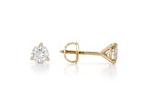 White Lab-Grown Diamond 14k Yellow Gold Martini Stud Earrings 1.00ctw