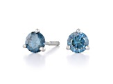 blue lab-grown diamond 14kt white gold martini stud earrings 1.00ctw