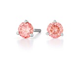 pink lab-grown diamond 14kt white gold martini stud earrings 1.00ctw