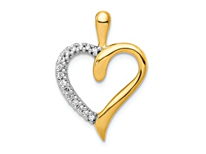 14K Two-tone Gold  Diamond Heart Pendant