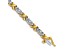 14k Yellow Gold and 14k White Gold with Rhodium over 14k Yellow Gold Diamond X Bracelet