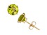 Peridot Round 10K Yellow Gold Stud Earrings, 1.7ctw