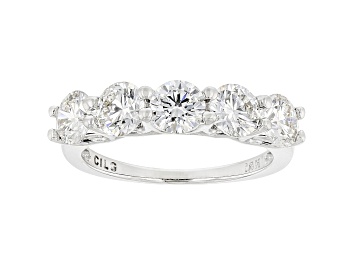 Picture of White Lab-Grown Diamond 14k White Gold 5-Stone Band Ring 2.00ctw