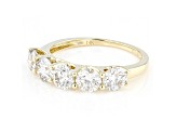 White Lab-Grown Diamond 14k Yellow Gold 5-Stone Band Ring 2.00ctw