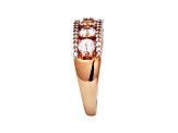 Cor-De-Rosa™ Morganite and White Lab Created Sapphire 10k Rose Gold Band Ring 1.24ctw