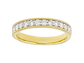 White Lab-Grown Diamond F-G SI 14K Yellow Gold Over Sterling Silver Band Ring 1.00ctw