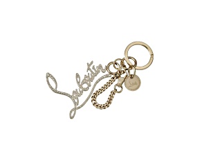 Christian Louboutin Logo Gold and Crystal Keyring