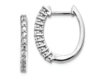 Rhodium Over 14K White Gold Lab Grown Diamond SI1/SI2, G H I, Hinged Hoop Earrings