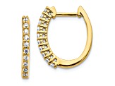 14K Yellow Gold Lab Grown Diamond SI1/SI2, G H I, Hinged Hoop Earrings