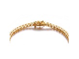 White Cubic Zirconia, 14K Gold Plated over Sterling Silver Tennis Bracelet
