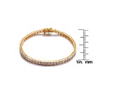 White Cubic Zirconia, 14K Gold Plated over Sterling Silver Tennis Bracelet