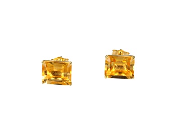 Picture of Yellow Citrine 18k Yellow Gold Over Sterling Silver Earrings