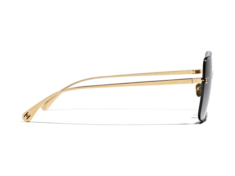 Chanel Gold Tone Square Frame / Gray Lenses Sunglasses - 164D8A | JTV