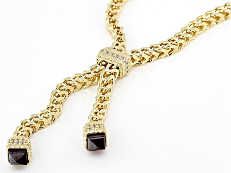 Judith Ripka Red Garnet 14k Gold Clad Necklace