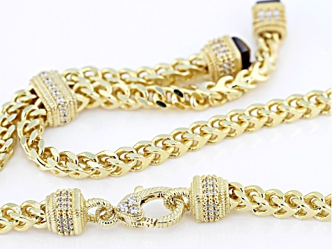Judith Ripka Red Garnet 14k Gold Clad Necklace