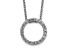 Rhodium Over 10k White Gold 0.25 ctw Diamond Circle Pendant with 18 inch Cable Chain