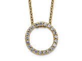 10k Yellow Gold 0.25 ctw Diamond Circle Pendant with 18 inch Cable Chain