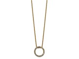 10k Yellow Gold 0.25 ctw Diamond Circle Pendant with 18 inch Cable Chain