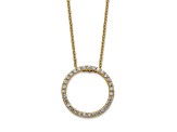 10k Yellow Gold 0.46 ctw Diamond Circle Pendant with 18 inch Cable Chain