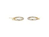 White Cubic Zirconia Rhodium And 18K Yellow Gold Over Sterling Silver Hoop Earrings 2.89ctw