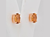 2.06ctw Oval Citrine 14K Rose Gold Over Sterling Silver Stud Earrings