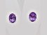 2.12ctw Oval Amethyst Rhodium Over Sterling Silver Stud Earrings