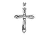 Rhodium Over 14K White Gold 1/3ct. Diamond Cross Pendant