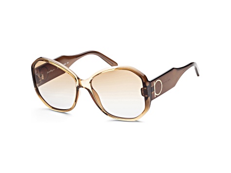 Ferragamo Women's Fashion 61mm Khaki Brown Gradient Sunglasses|SF942S-6117326