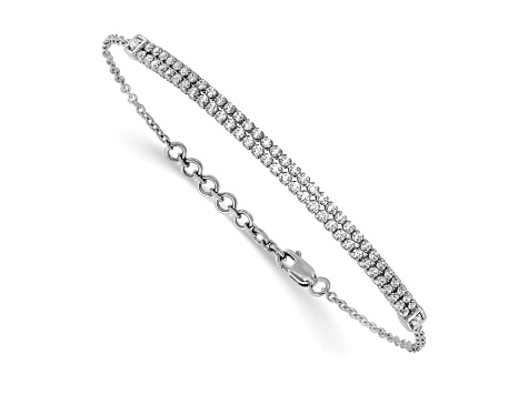 14K White Gold Lab Grown Diamond VS/SI GH, with 1 Inch Extension Bracelet