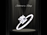 Round White Topaz Sterling Silver Solitare Ring, 1.90ctw