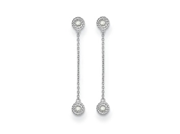 Picture of Rhodium Over 14K White Gold Diamond Circles Dangle Post Earrings
