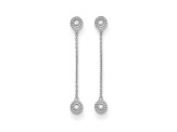 Rhodium Over 14K White Gold Diamond Circles Dangle Post Earrings