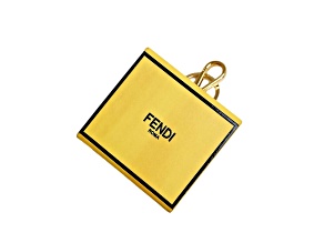 Fendi Roma Mini Box Yellow Leather Key Ring Charm