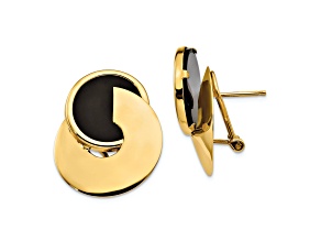 14k Yellow Gold Onyx Fancy Stud Earrings