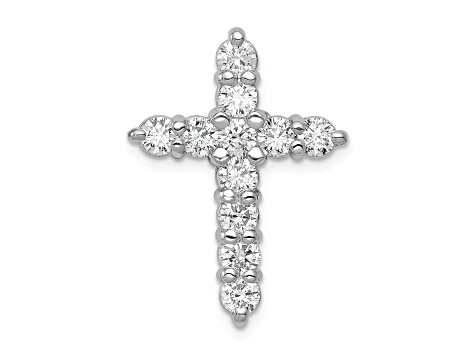 Rhodium Over 14K White Gold A 1.25ct. Diamond Cross Chain Slide