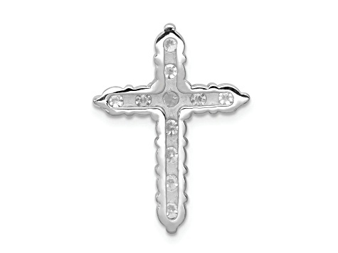 Rhodium Over 14K White Gold A 1.25ct. Diamond Cross Chain Slide