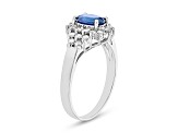 1.10ctw Sapphire and Diamond Ring in 14k White Gold