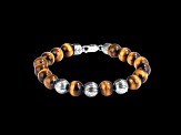 Star Wars™ Fine Jewelry The Wookiee Tigers Eye Shamballa Bead Rhodium Over Silver Mens Bracelet