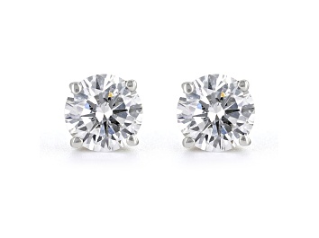 Picture of Certified White Lab-Grown Diamond E-F SI 18k White Gold Stud Earrings 1.00ctw