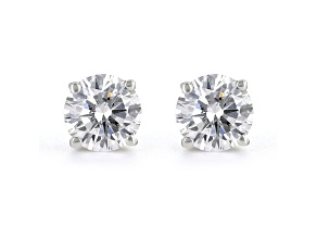 Certified White Lab-Grown Diamond 18k White Gold Stud Earrings 1.00ctw