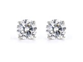 Certified White Lab-Grown Diamond E-F SI 18k White Gold Stud Earrings 1.00ctw