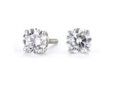 Certified White Lab-Grown Diamond E-F SI 18k White Gold Stud Earrings 1.00ctw