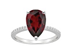 12x8mm Pear Shape Mystic Topaz and 1/10 ctw Diamond Rhodium