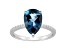 12x8mm Pear Shape London Blue Topaz and 1/10 ctw Diamond Rhodium Over Sterling Silver Ring