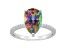 12x8mm Pear Shape Mystic Topaz and 1/10 ctw Diamond Rhodium Over Sterling Silver Ring