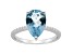 12x8mm Pear Shape Sky Blue Topaz and 1/10 ctw Diamond Rhodium Over Sterling Silver Ring