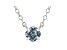 blue lab-grown diamond 14kt white gold solitaire necklace 0.33ctw
