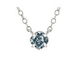 blue lab-grown diamond 14kt white gold solitaire necklace 0.33ctw